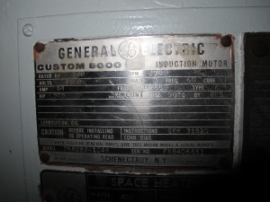 MOTOR, ELECTRIC TYPE, 500 HORSEPOWER, 4160V 60HZ ELEC RATING, 1780 RPM, 8208S FRAME, 64 AMPS, WP11 ENCLOSURE, CONTINUOUS DUTY,1.15 SERVICE FACTOR. 600W, 480VAC SPACE HEATER, PART # 5K8215542601 (W-50) LOADING & HANDLING FEE $250-